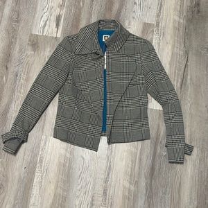Brand new Anne Klein size 6 teal houndstooth blazer